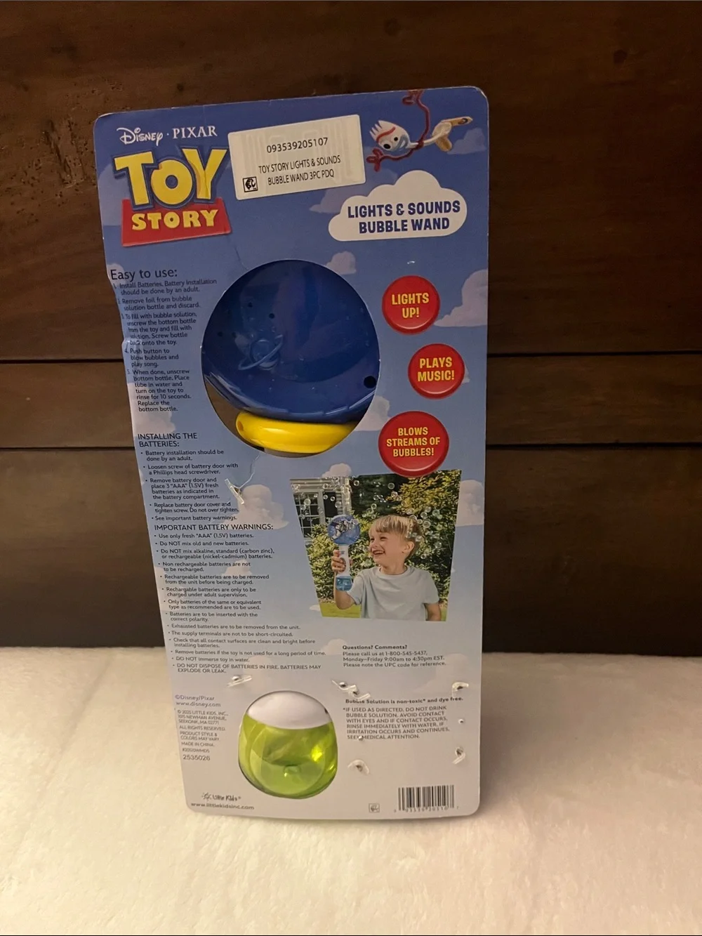 Disney Buzz Lightyear Lights & Sounds Bubble Wand - Blue/White/Yellow/Green